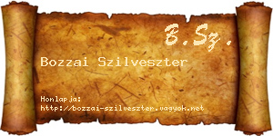 Bozzai Szilveszter névjegykártya